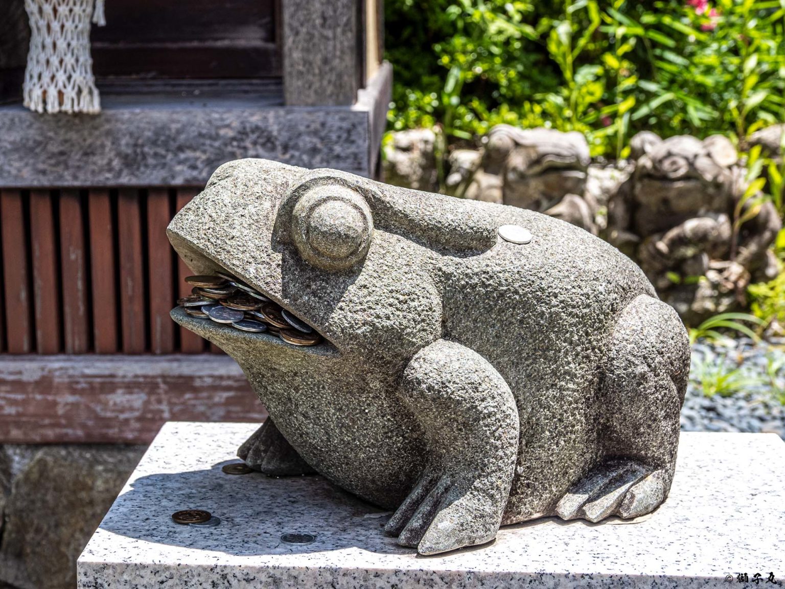Tượng ếch trong sân vườn Nhật Bản